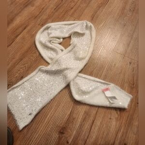 Kate. Spade. Elegant White Glitter Scarf